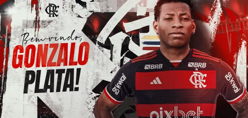 Flamengo anuncia a contratação do ponta-direita Gonzalo Plata